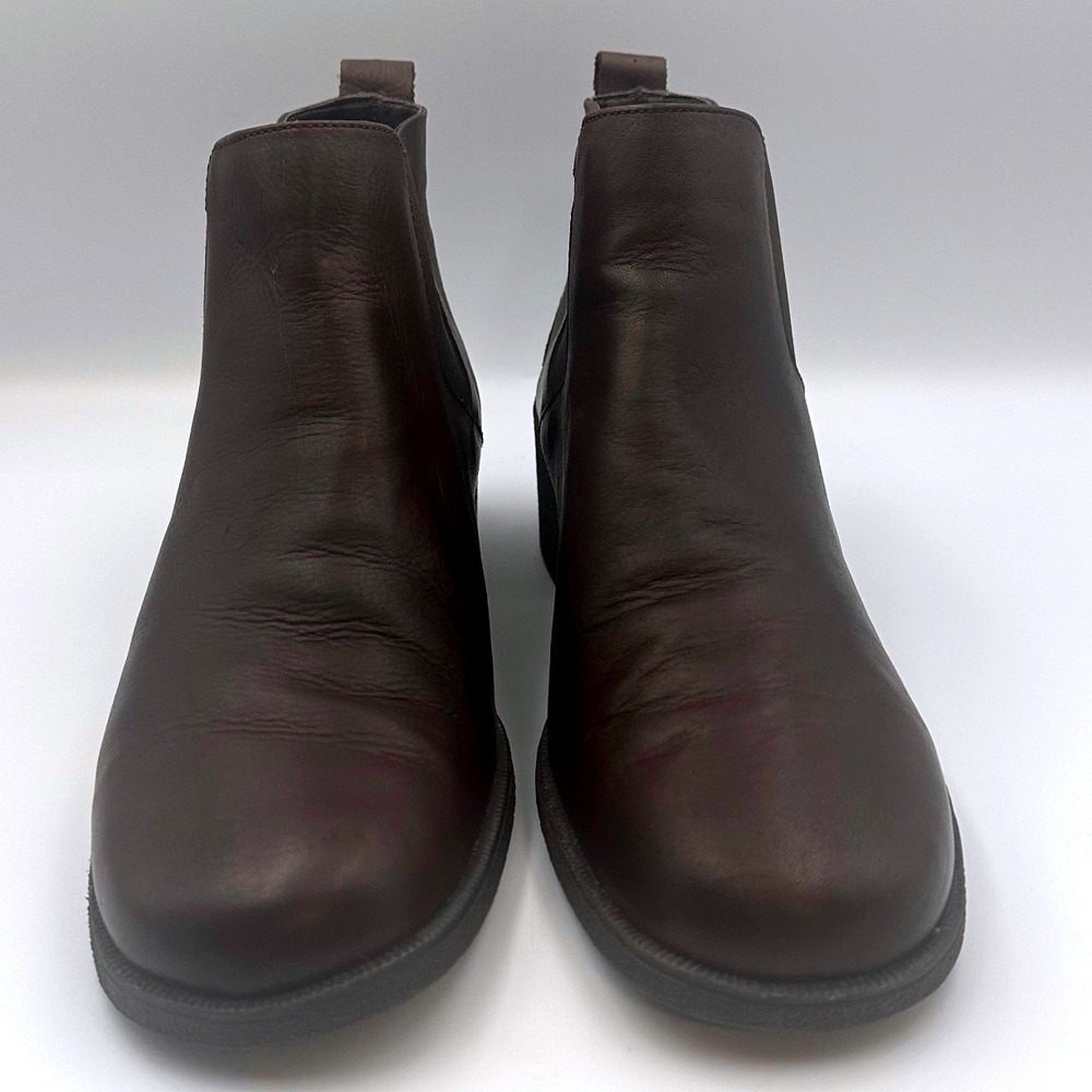 Aerosoles Brown Faux Leather Ankle Boots‎ Slip-On Chelsea Style Womens Size 8.5 - Picture 2 of 6